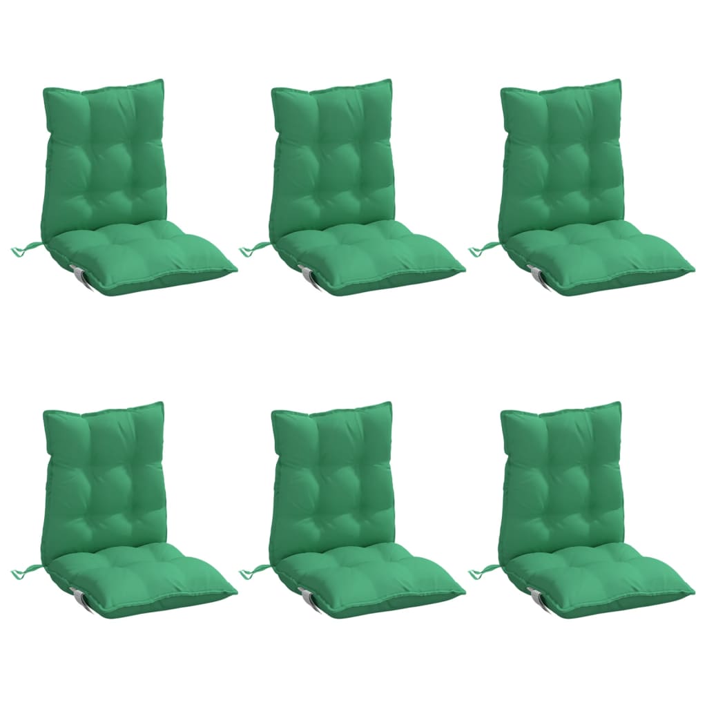 vidaXL Almofadões cadeira encosto baixo 6 pcs tecido oxford verde