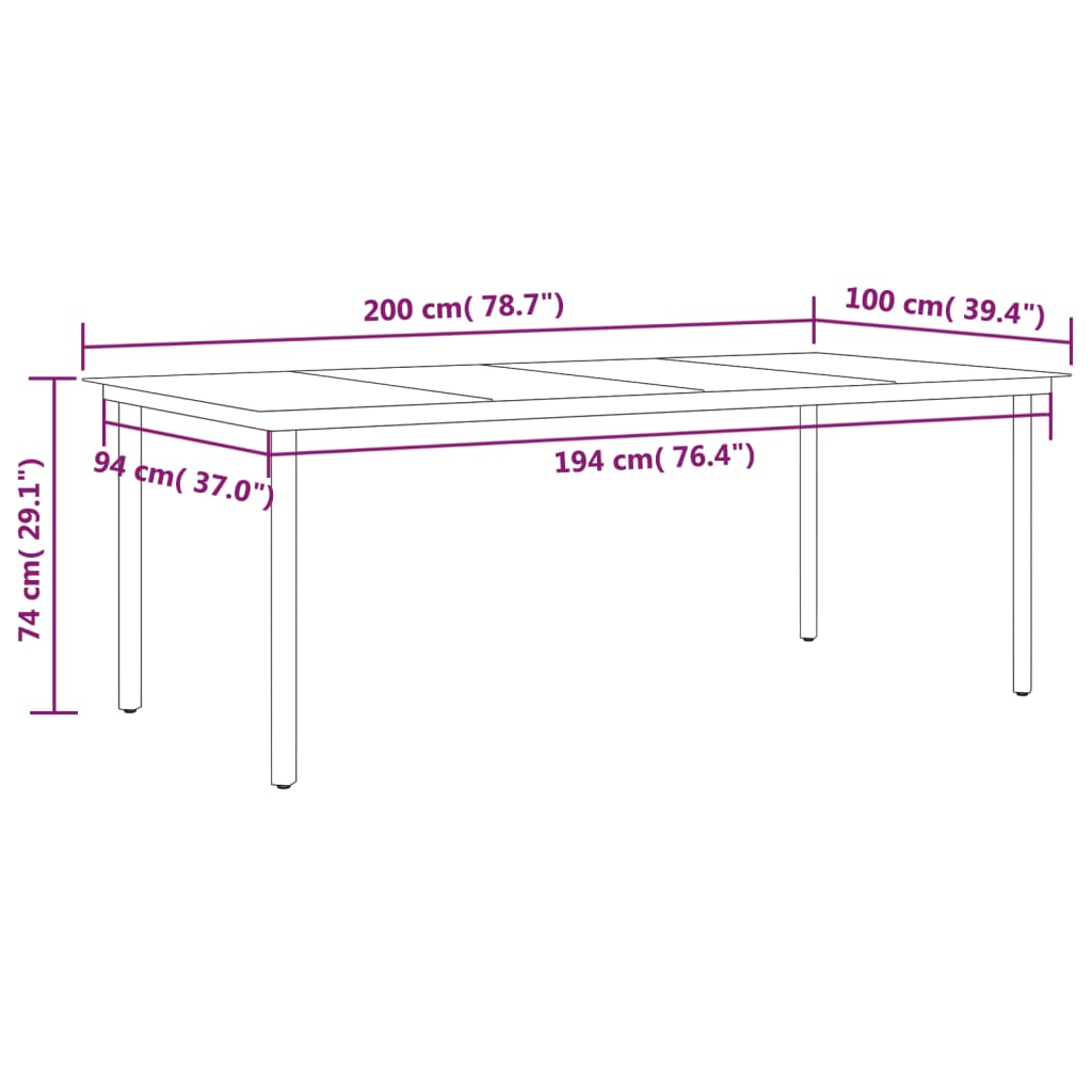 vidaXL 9 pcs conjunto de jantar para jardim antracite