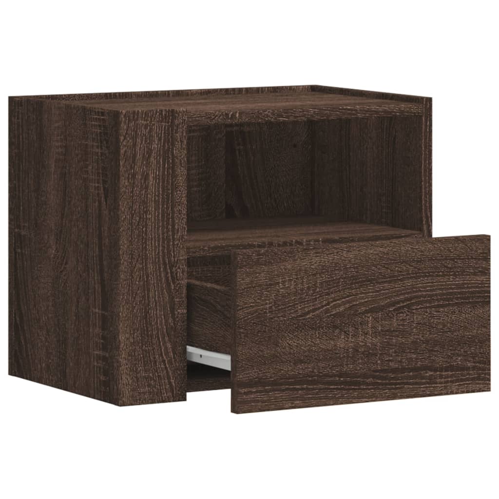 vidaXL Mesa de cabeceira de parede 45x30x35 cm carvalho castanho