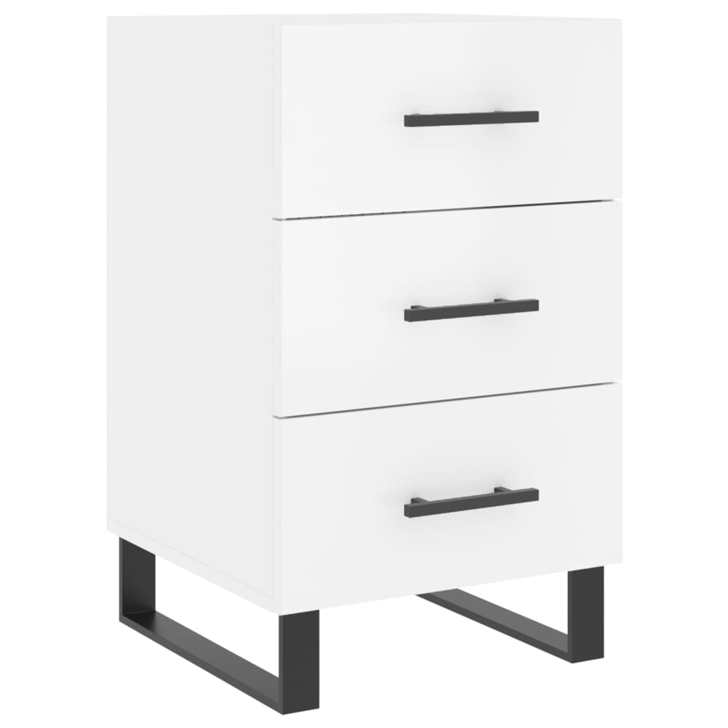 vidaXL Mesa de cabeceira 40x40x66cm derivados madeira branco brilhante