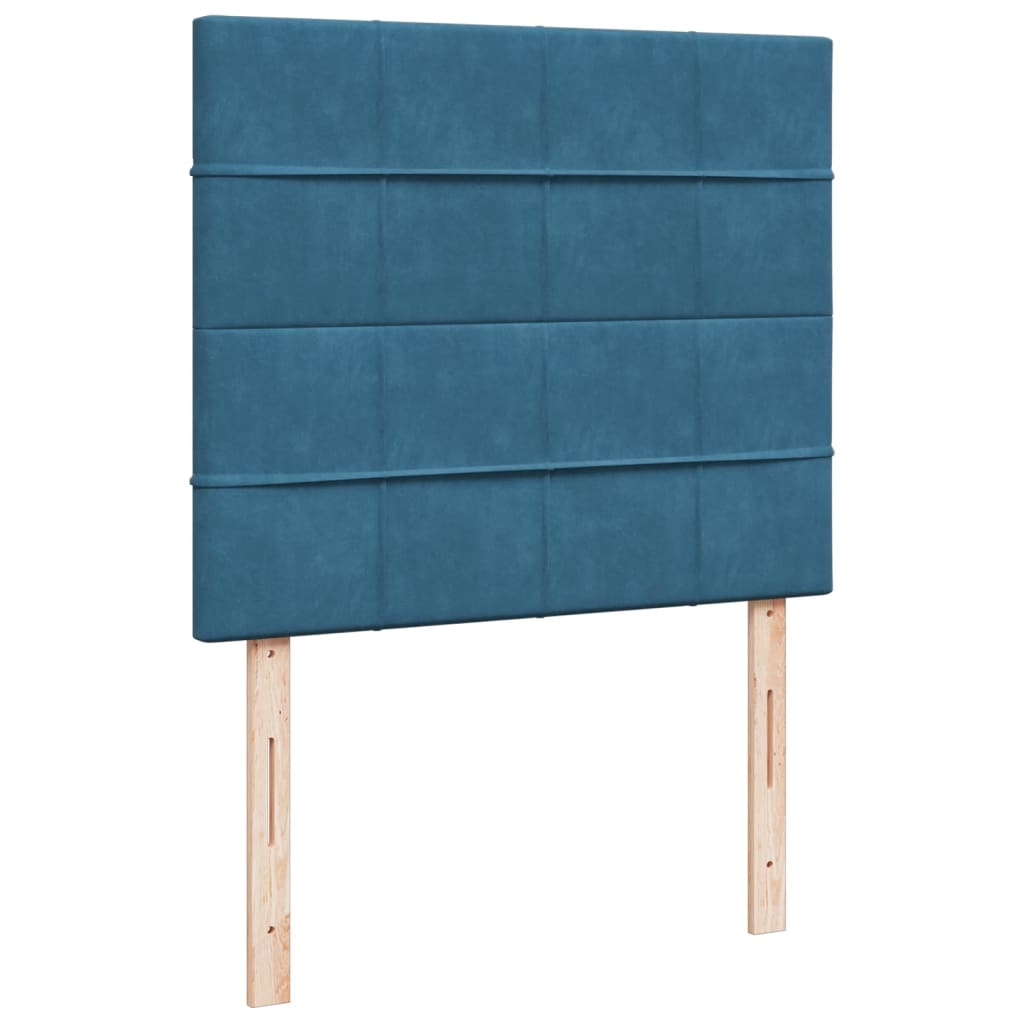 vidaXL Cama boxspring com colchão 120x190 cm veludo azul