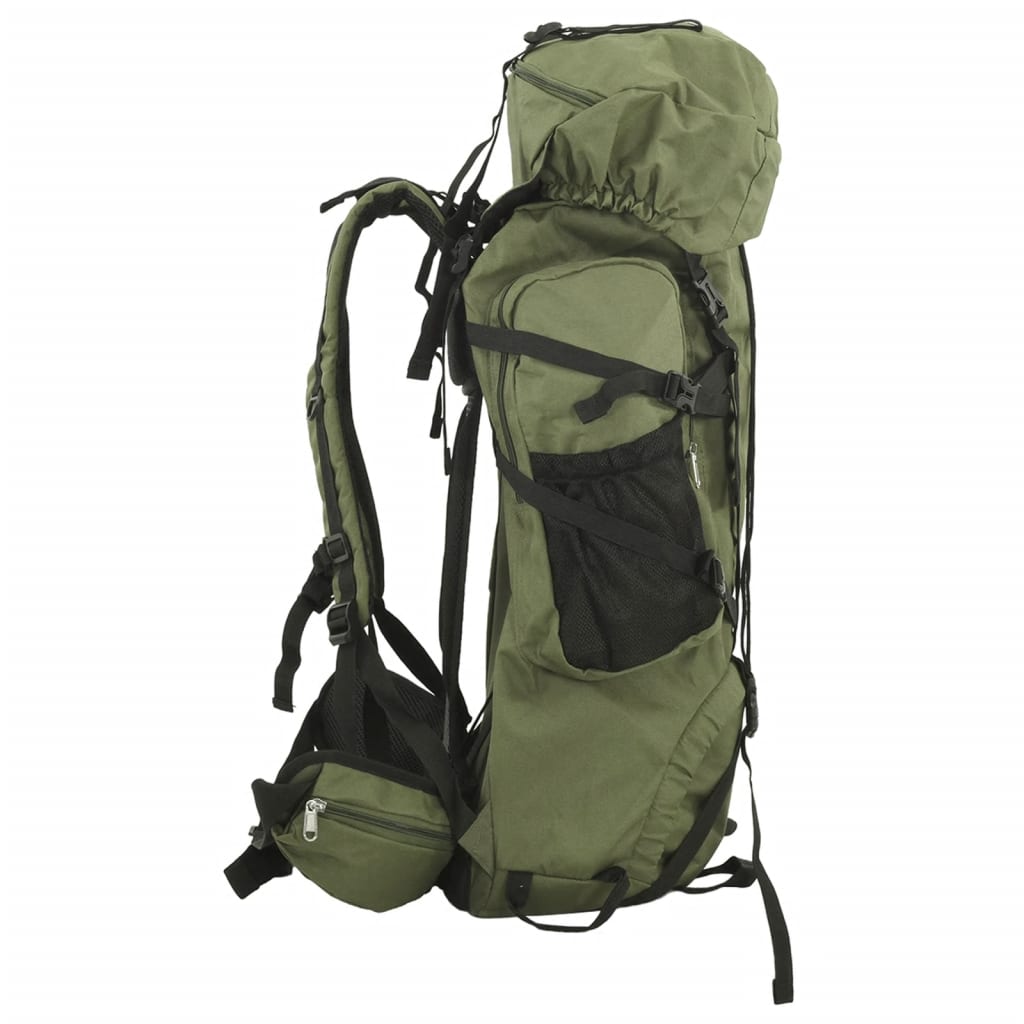 vidaXL Mochila para caminhadas 60 L tecido oxford verde-tropa