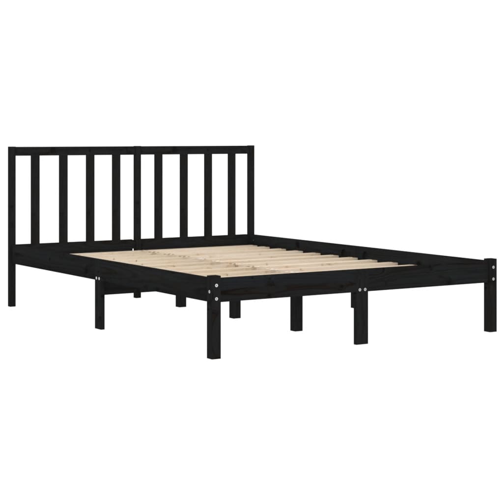 vidaXL Estrutura de cama super king 180x200 cm pinho maciço preto