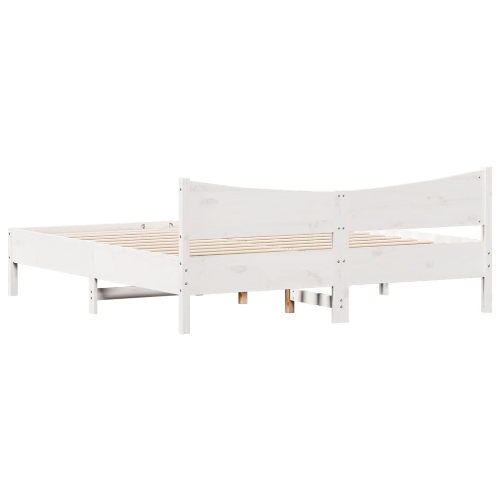 vidaXL Cama sem colchão 180x200 cm madeira de pinho maciça branco