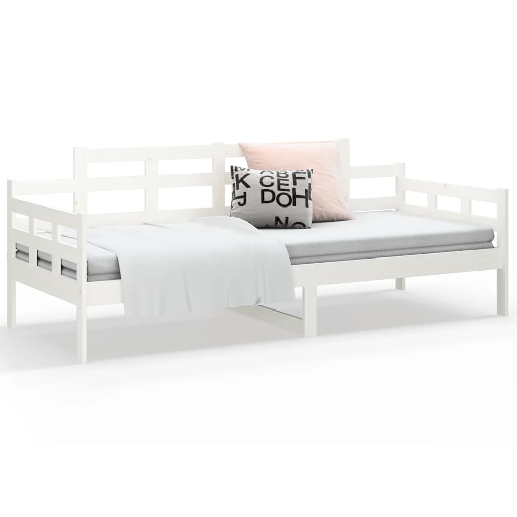 vidaXL Sofá-cama 80x200 cm madeira de pinho maciça branco