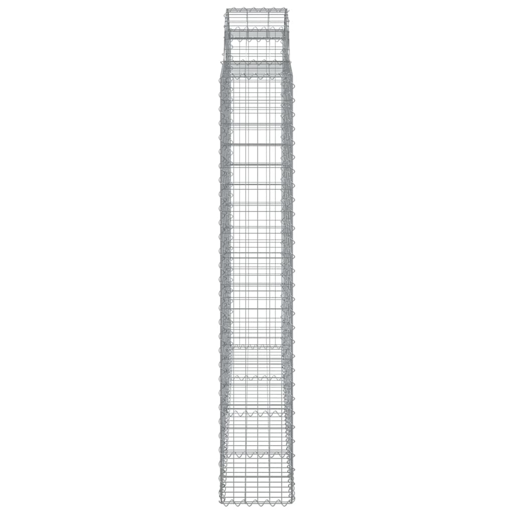 vidaXL Cestos gabião arqueados 14 pcs 200x30x180/200 ferro galvanizado