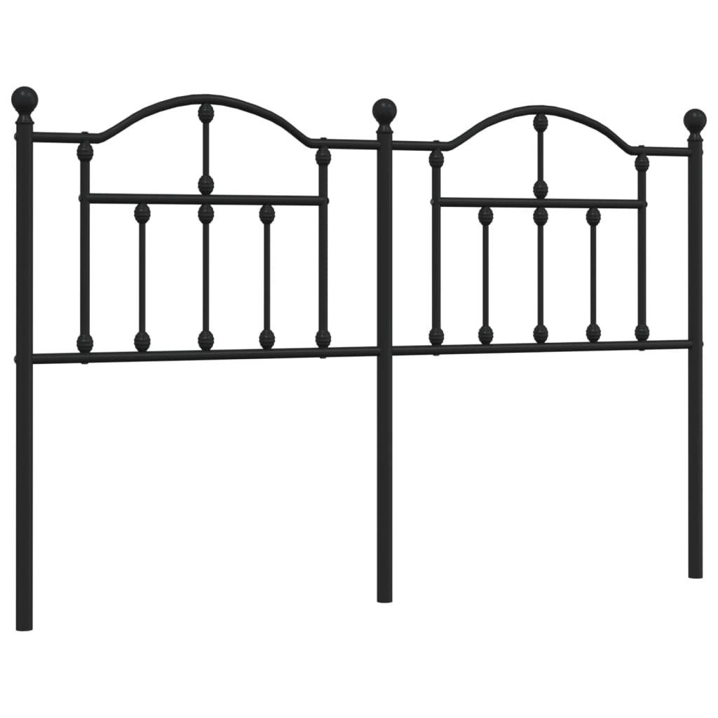 vidaXL Cabeceira de cama 135 cm metal preto