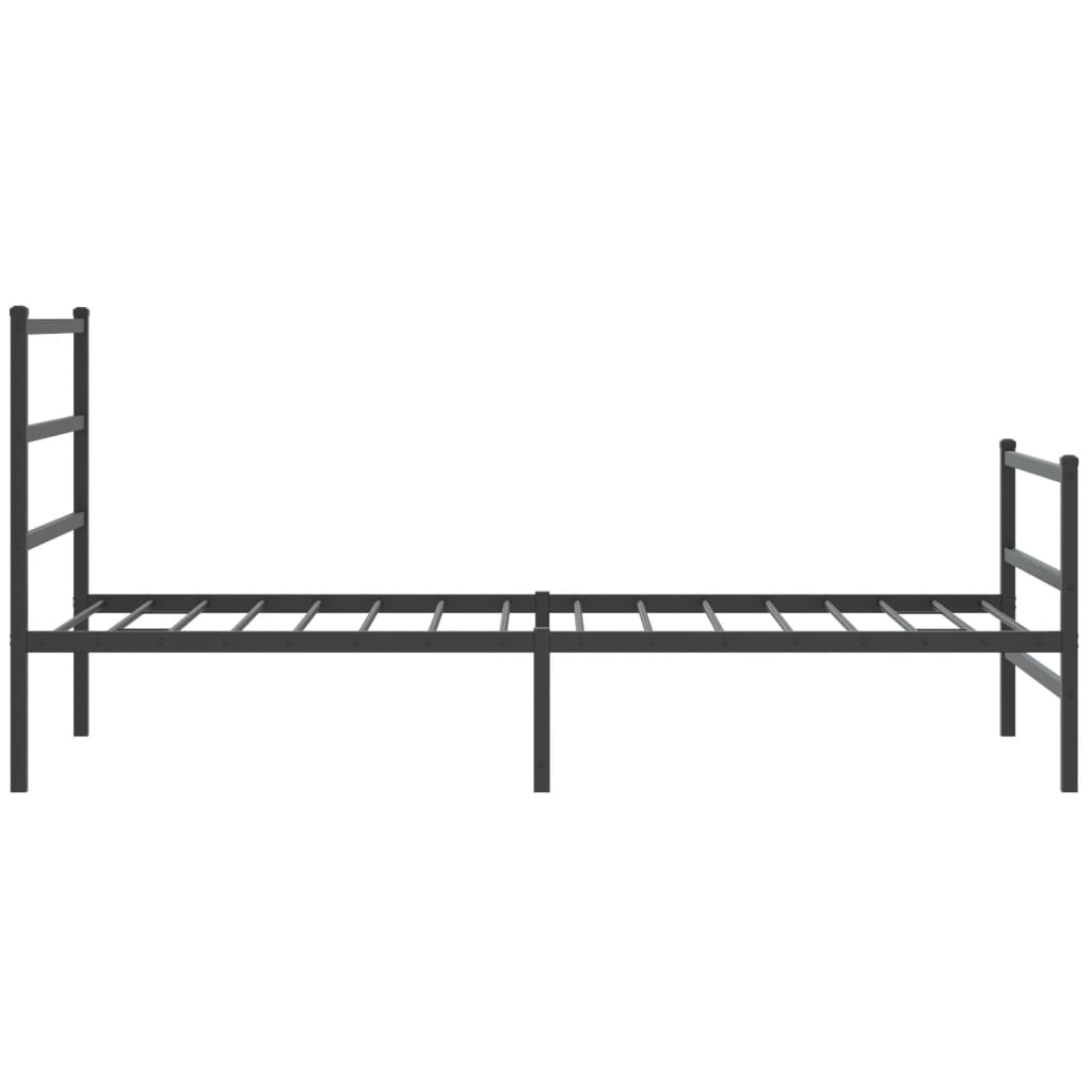 vidaXL Estrutura de cama com cabeceira e pés 107x203 cm metal preto