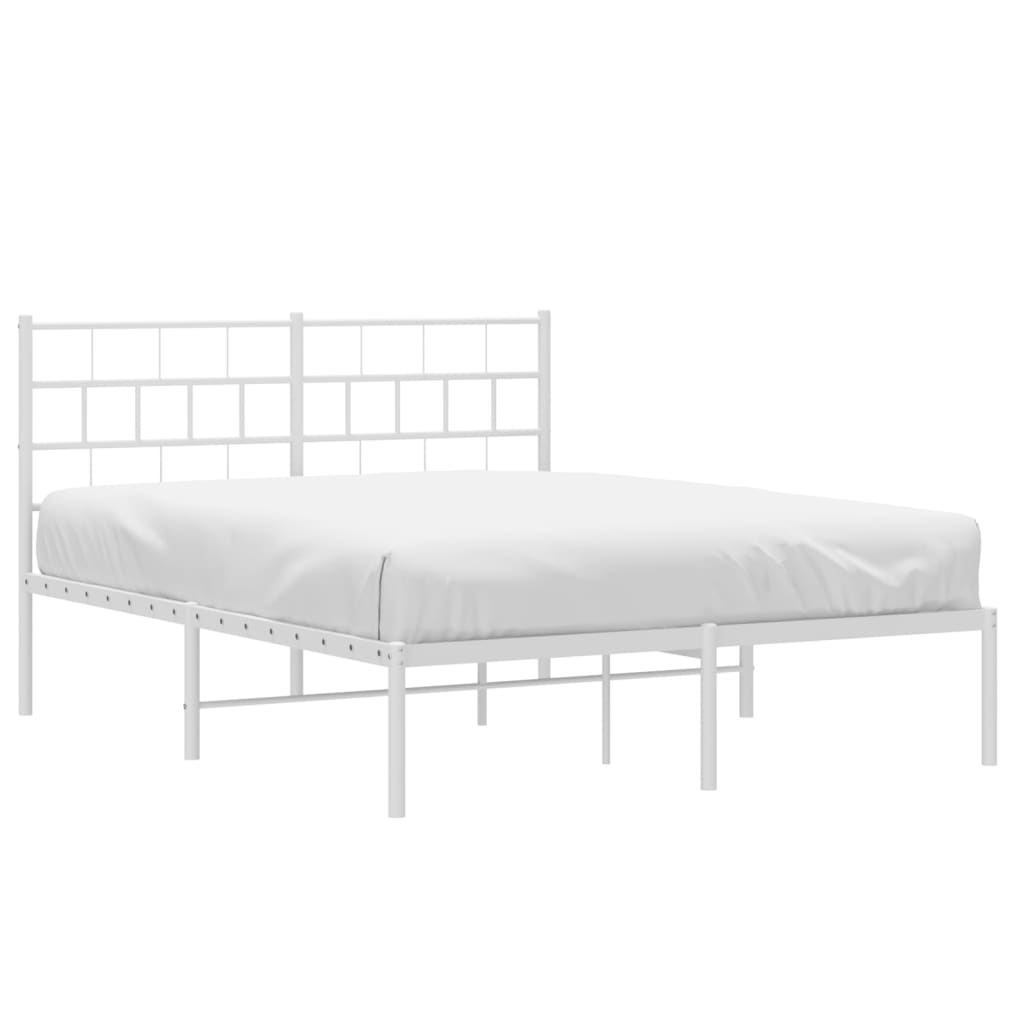 vidaXL Estrutura de cama com cabeceira 120x190 cm metal branco