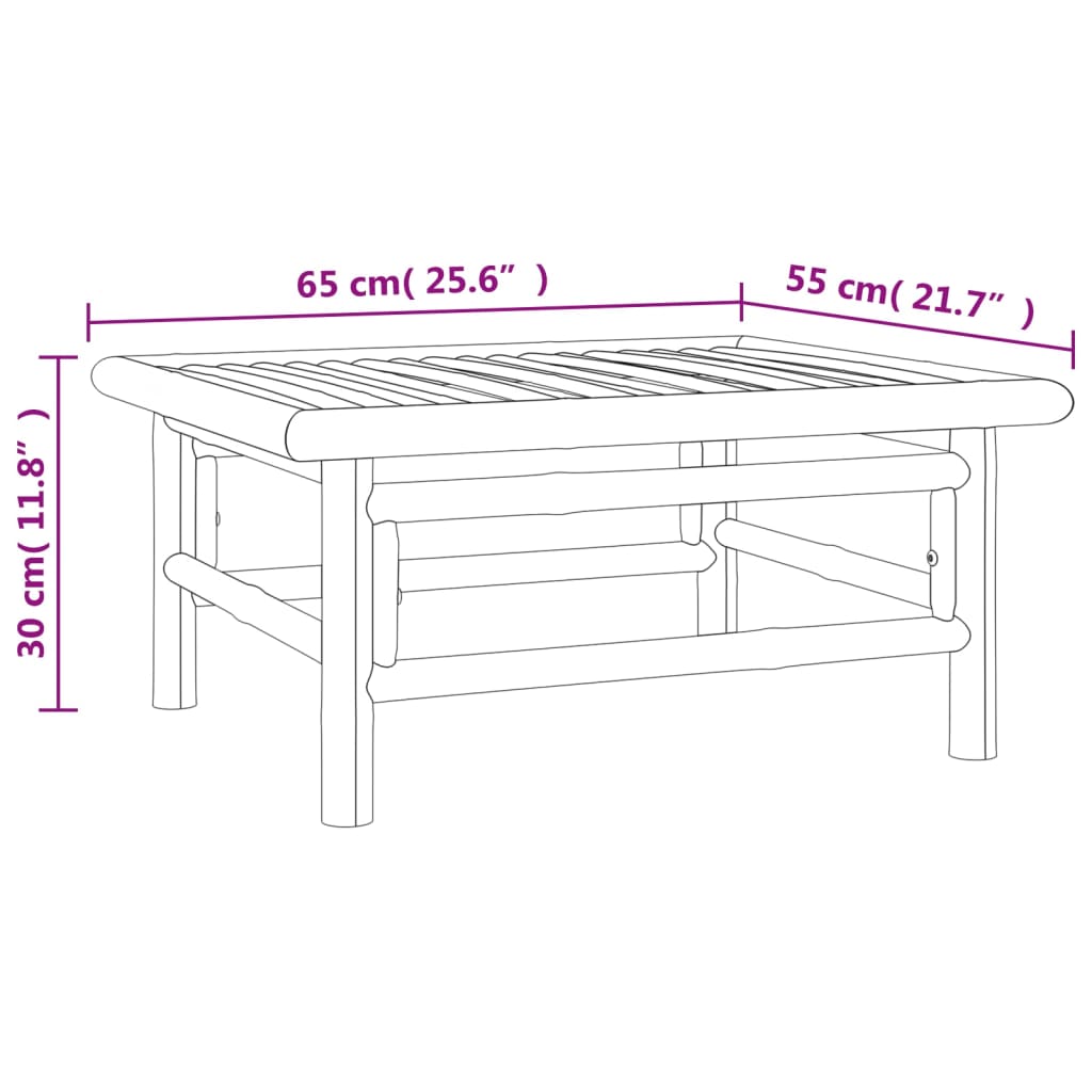 vidaXL 4 pcs conj. lounge jardim bambu c/ almofadões cinza-acastanhado