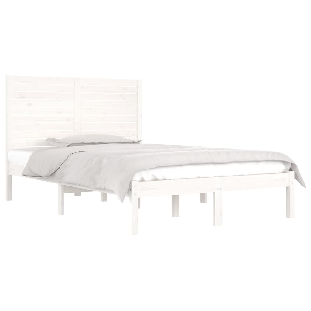 vidaXL Estrutura cama pequena casal 120x190 cm pinho maciço branco