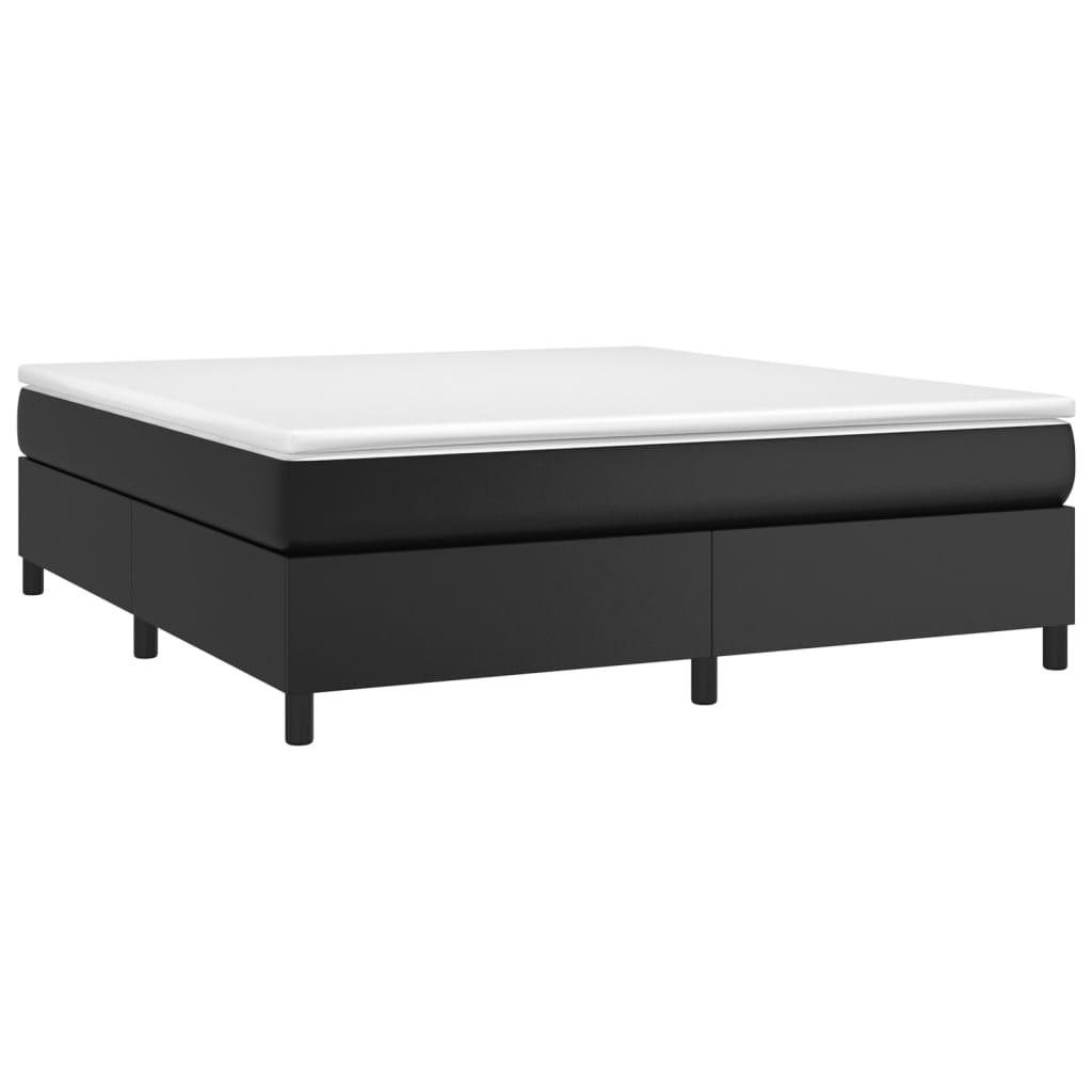 vidaXL Estrutura de cama 160x200 cm couro artificial preto