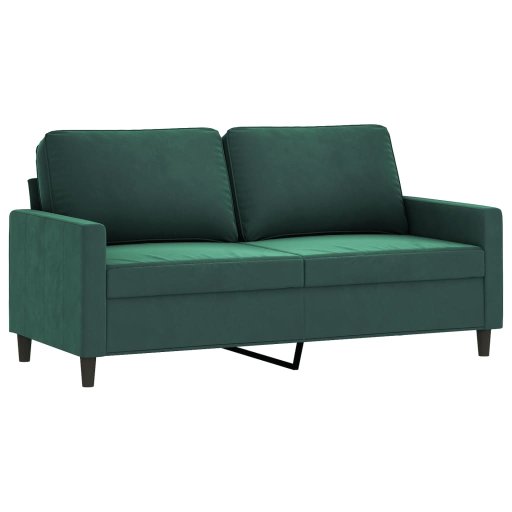 vidaXL Sofá de 2 lugares 140 cm veludo verde-escuro