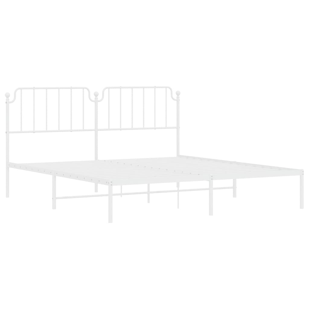vidaXL Estrutura de cama com cabeceira 180x200 cm metal branco