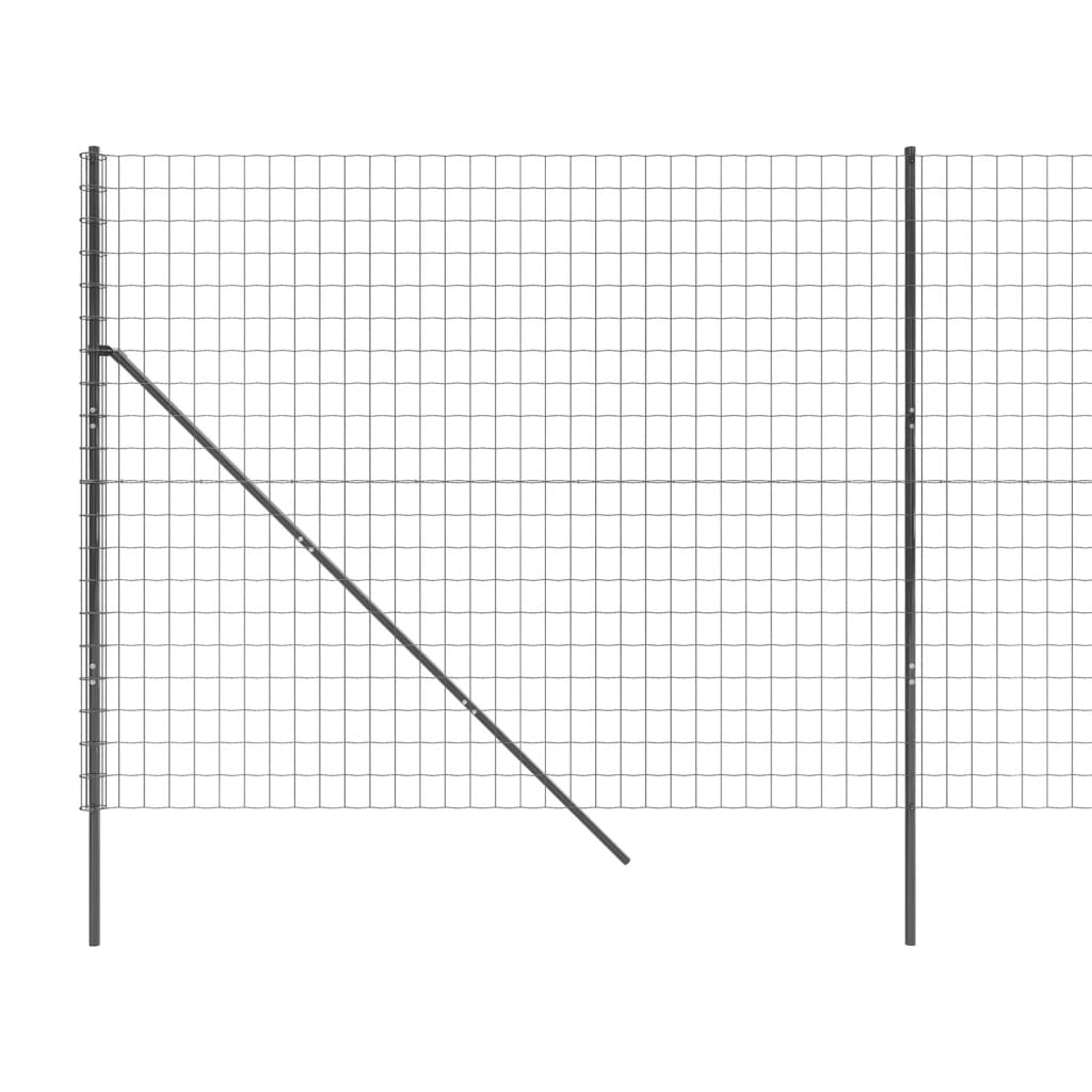 vidaXL Cerca de malha de arame 1,6x25 m aço galvanizado antracite