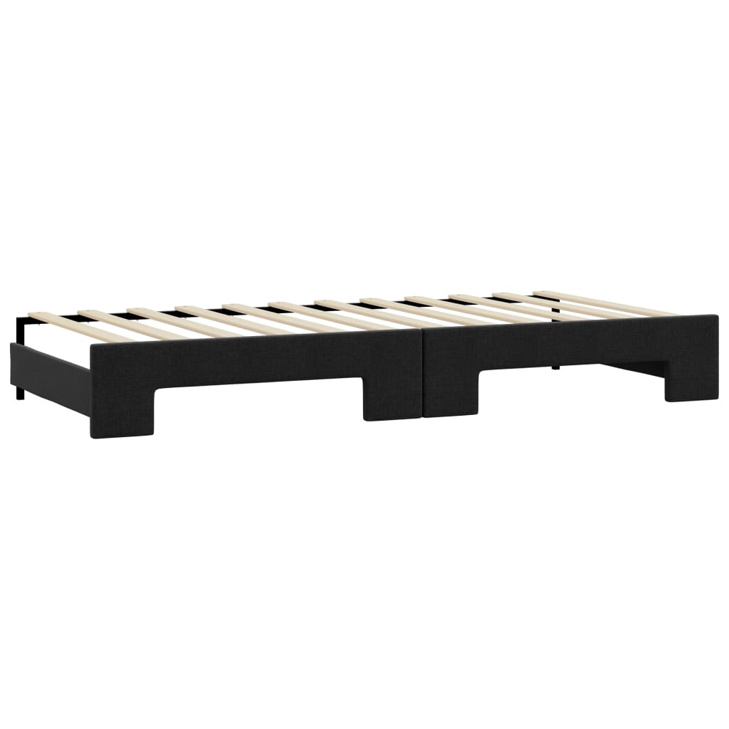 vidaXL Sofá-cama com gavetão 90x200 cm tecido preto