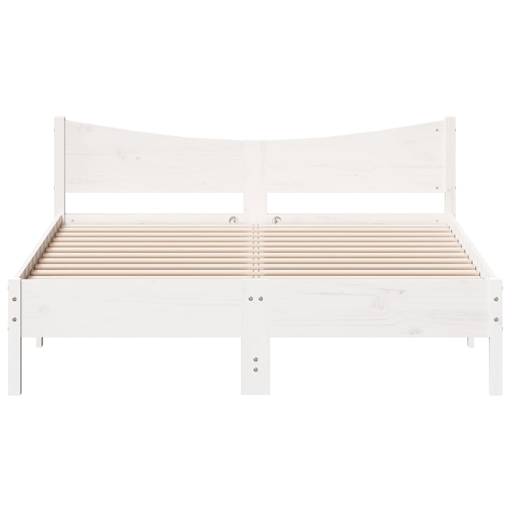 vidaXL Cama sem colchão 150x200 cm madeira de pinho maciça branco