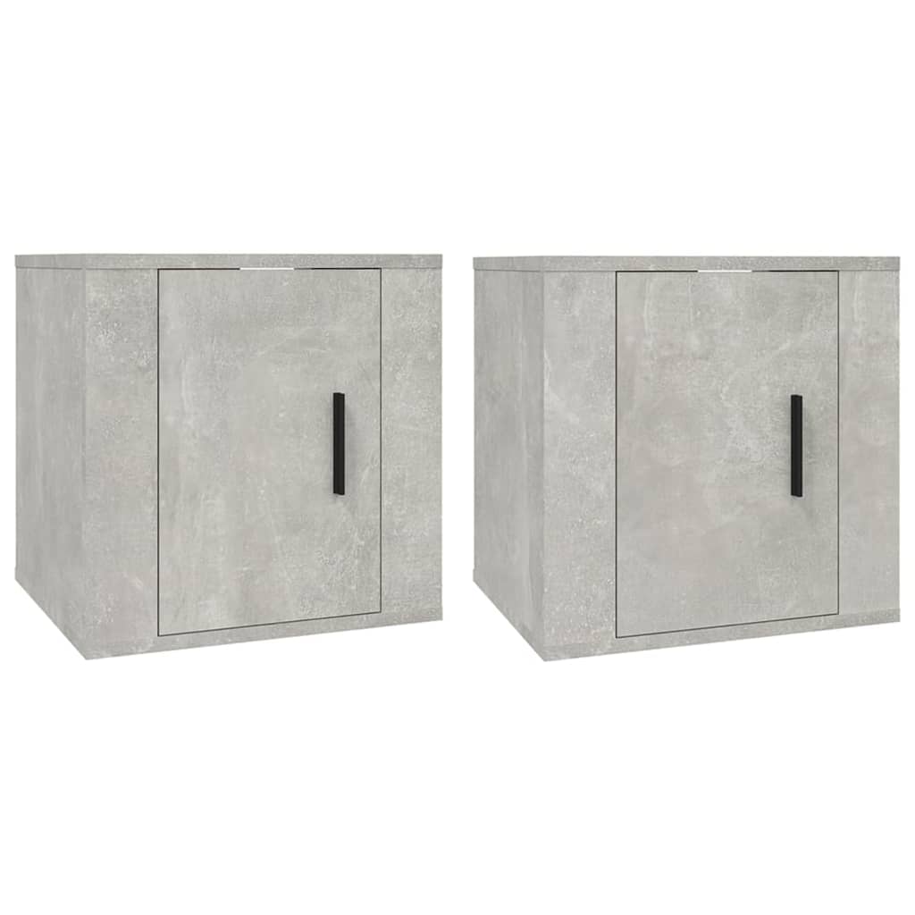 vidaXL Móveis de TV de parede 2 pcs 40x34,5x40 cm cinzento cimento