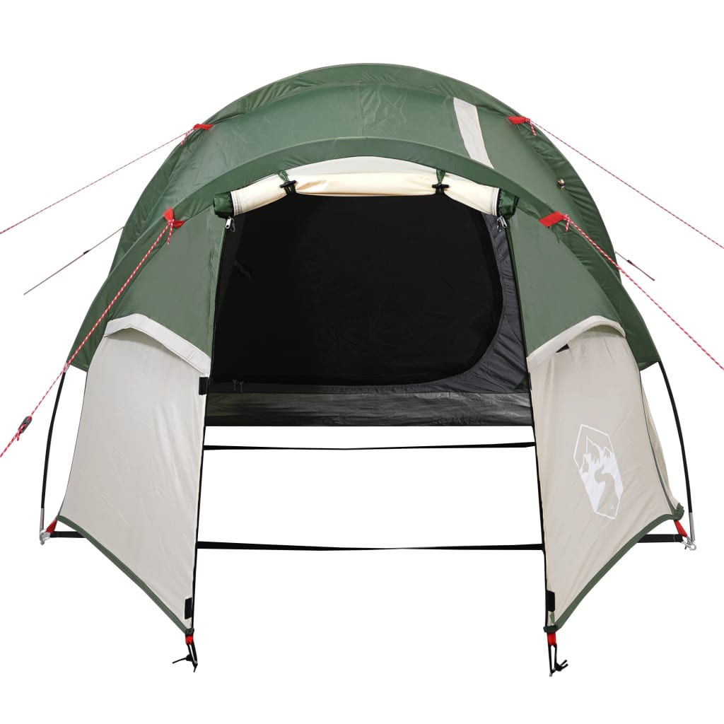 vidaXL Tenda de campismo p/ 4 pessoas 360x140x105 cm tafetá 185T verde