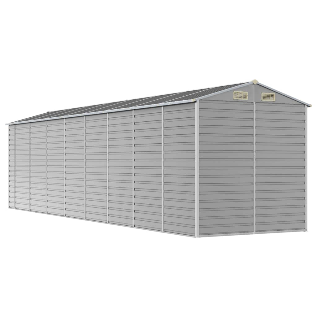 vidaXL Abrigo de jardim 191x725x198 cm aço galvanizado cinzento-claro