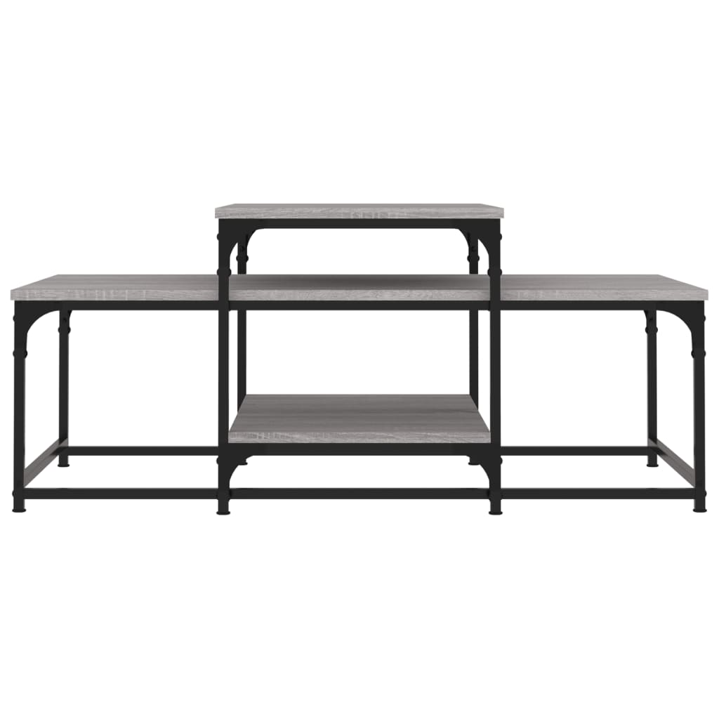 vidaXL Mesa de centro 102x60x45 cm derivados madeira cinzento sonoma