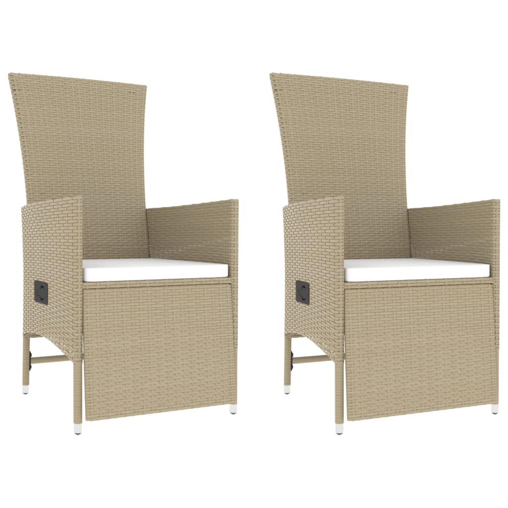 vidaXL 3 pcs conjunto lounge para jardim vime PE e aço bege