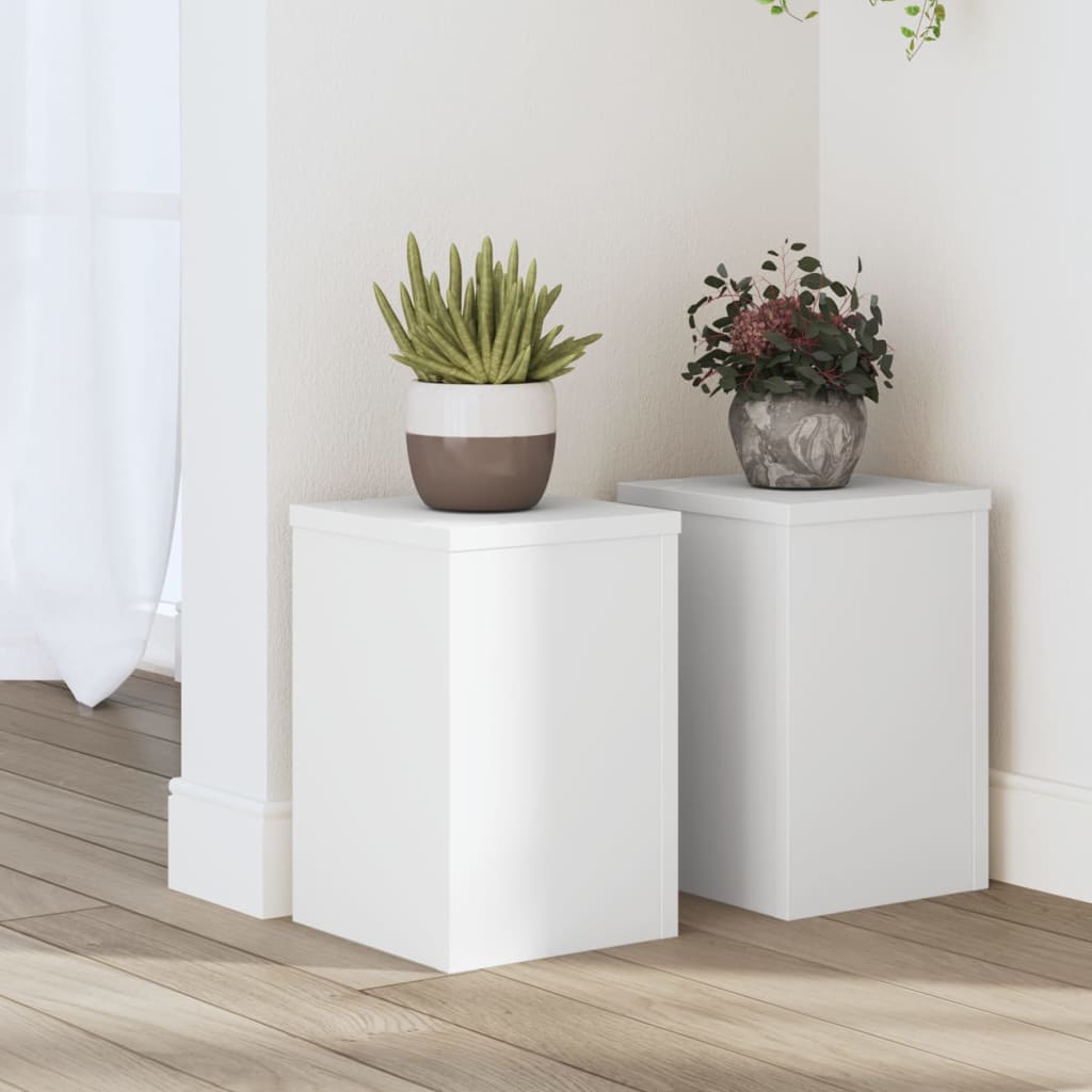 vidaXL Suportes p/ plantas 2 pcs 20x20x30 cm derivados madeira branco