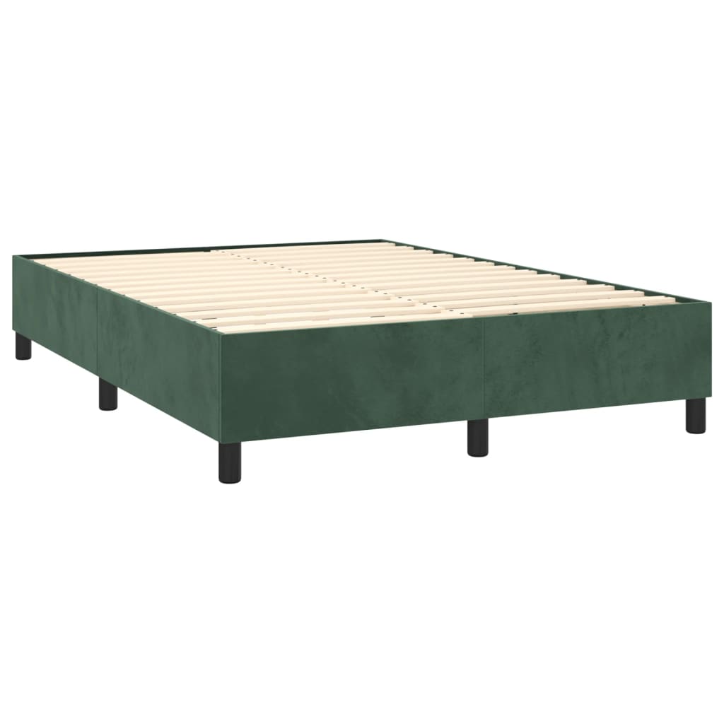 vidaXL Estrutura de cama 140x190 cm veludo verde-escuro