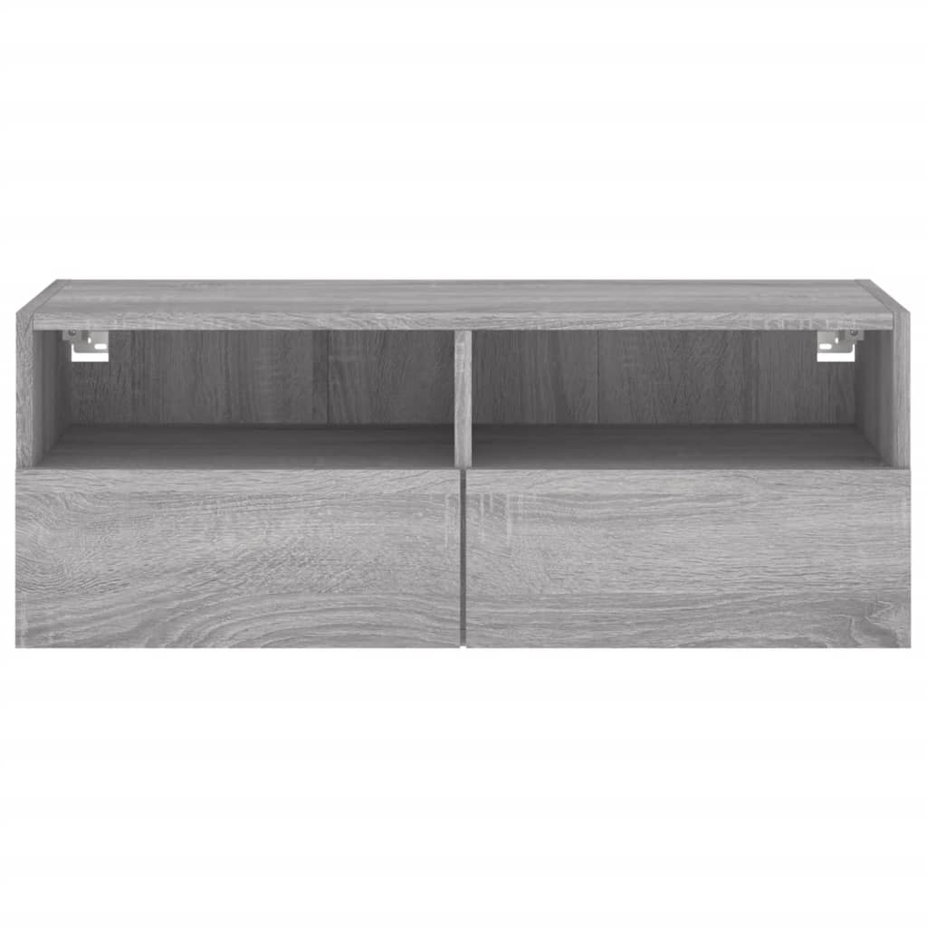 vidaXL Móvel de parede p/ TV 80x30x30cm derivados madeira cinza sonoma