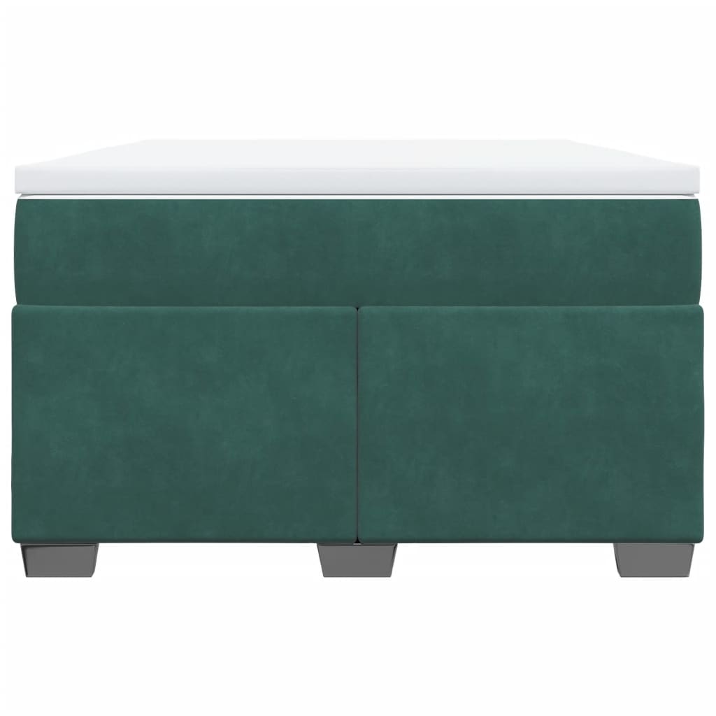 vidaXL Cama boxspring com colchão 120x190 cm veludo verde-escuro