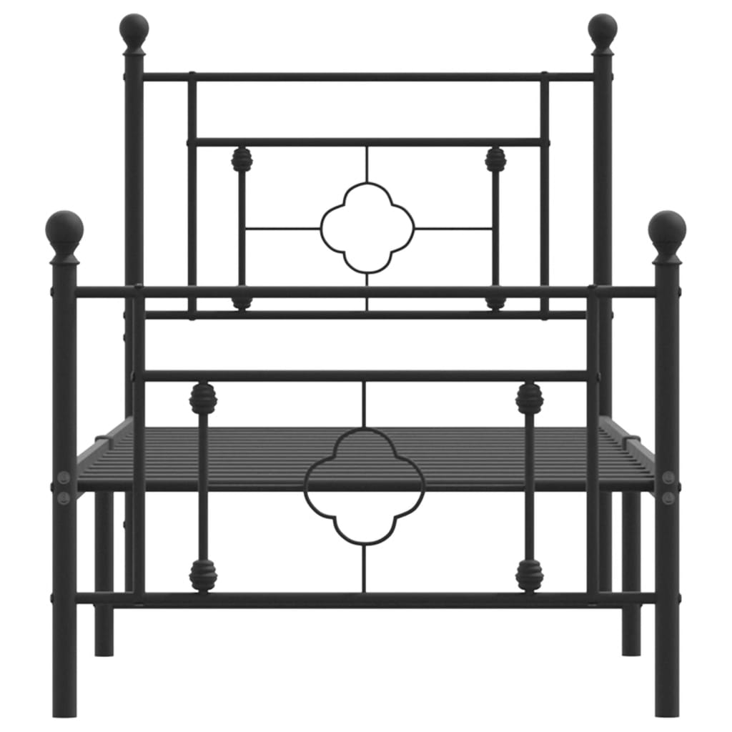 vidaXL Estrutura de cama com cabeceira e pés 80x200 cm metal preto