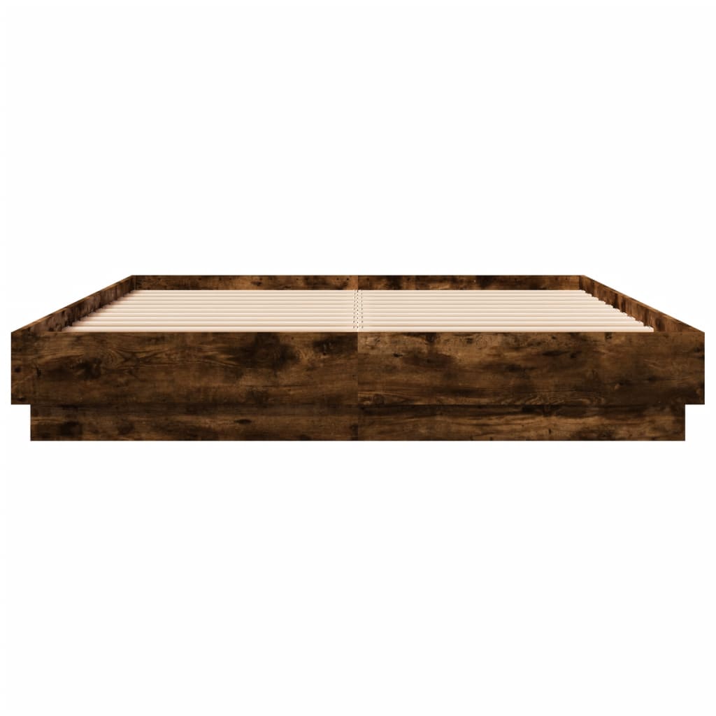 vidaXL Estrutura de cama 120x200 cm derivados madeira carvalho fumado