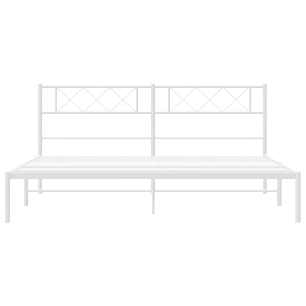 vidaXL Estrutura de cama com cabeceira 180x200 cm metal branco