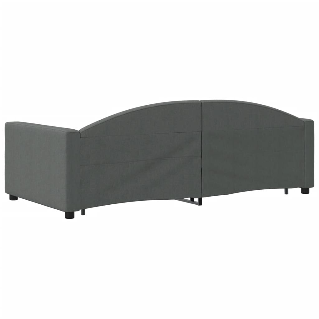 vidaXL Sofá-cama com gavetão 90x190 cm tecido cinzento-escuro