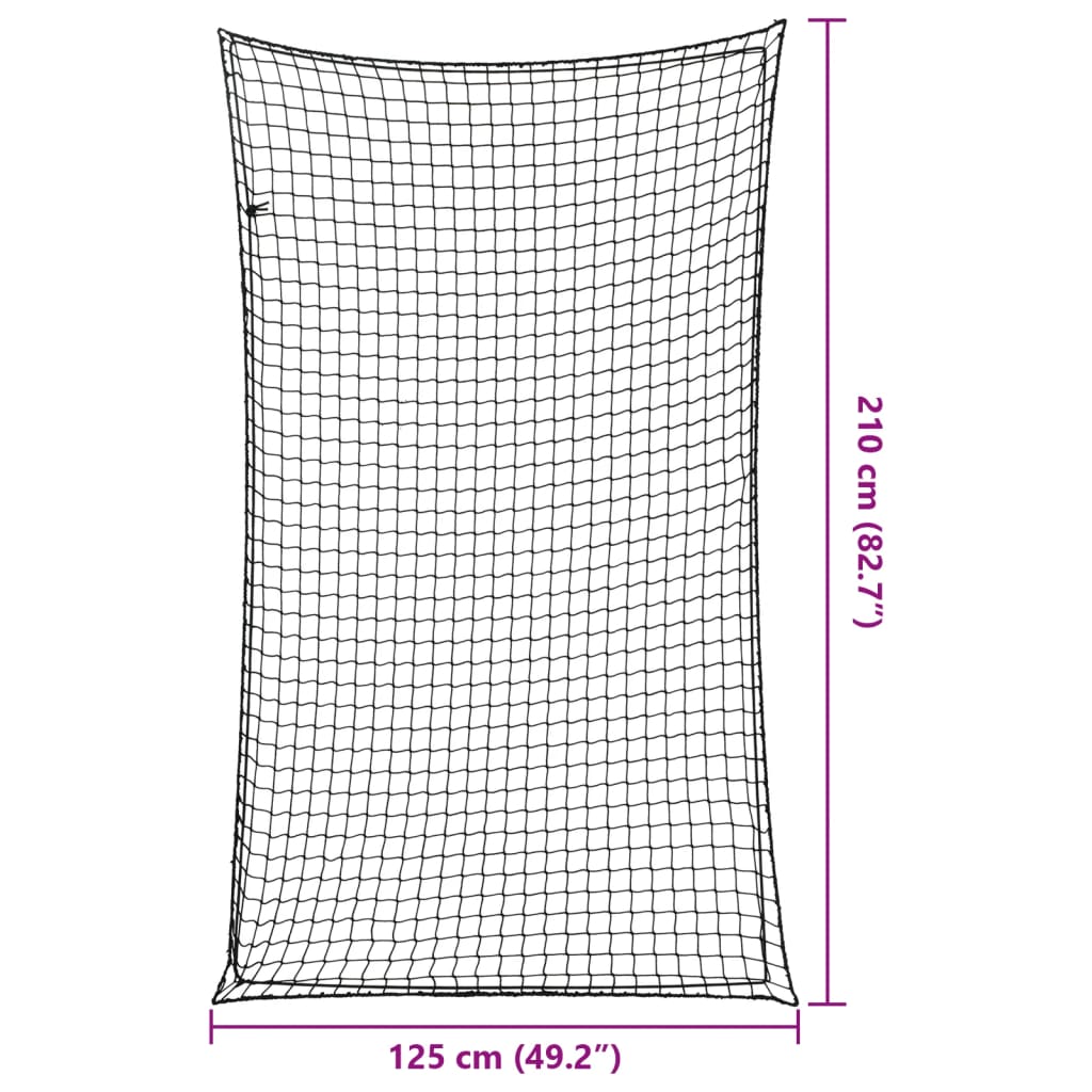 vidaXL Rede para reboque com corda elástica 2,1x1,25 m PP preto