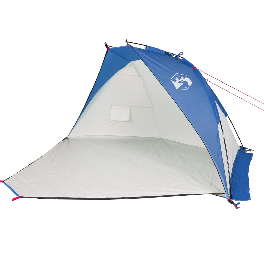 vidaXL Tenda de praia 268x223x125 cm poliéster 185T azul-ciano