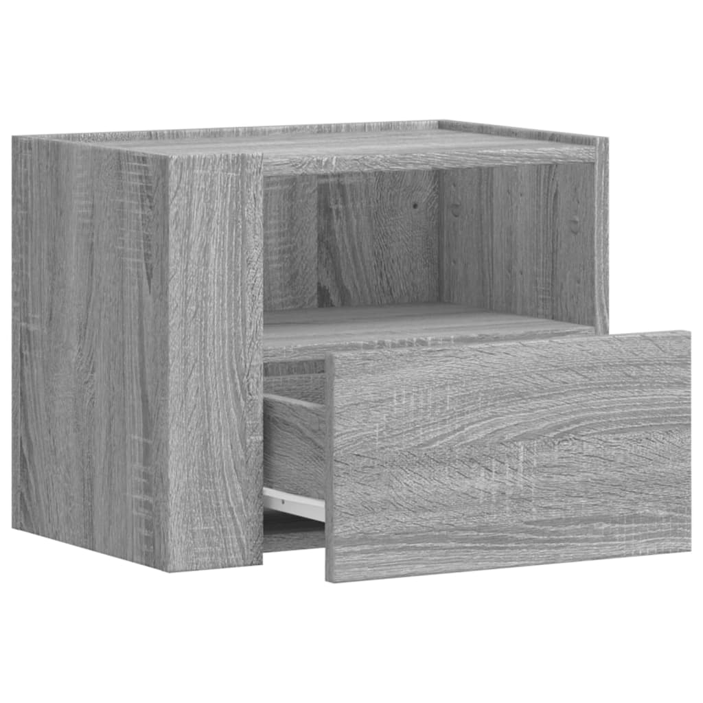 vidaXL Mesa de cabeceira de parede 45x30x35 cm cinzento sonoma