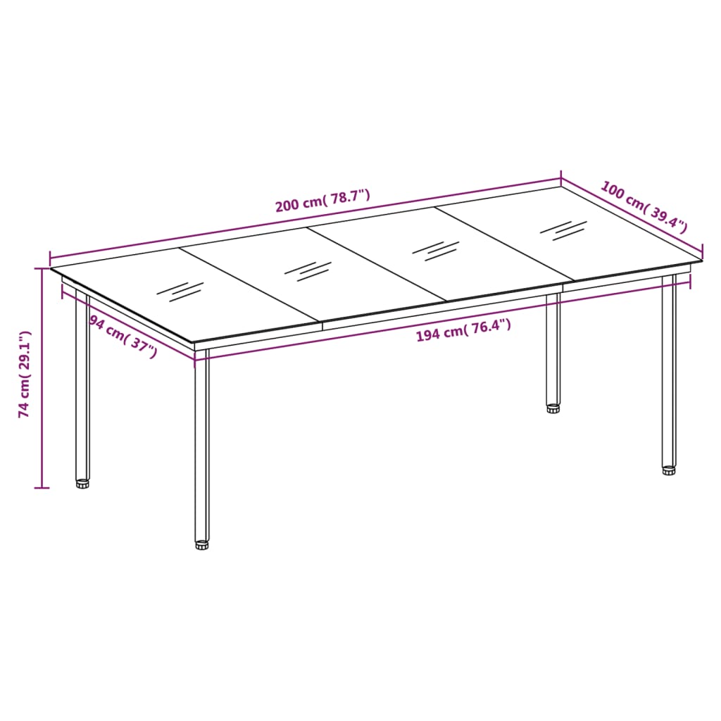 vidaXL 9 pcs conjunto de jantar para jardim cinzento-claro