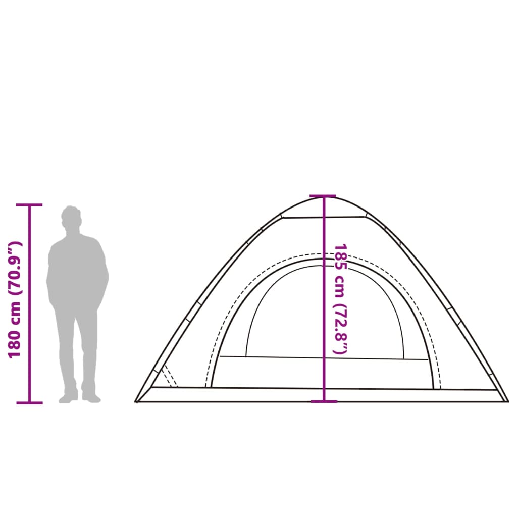 vidaXL Tenda de campismo 5 pessoas libertação rápida cinzento/laranja