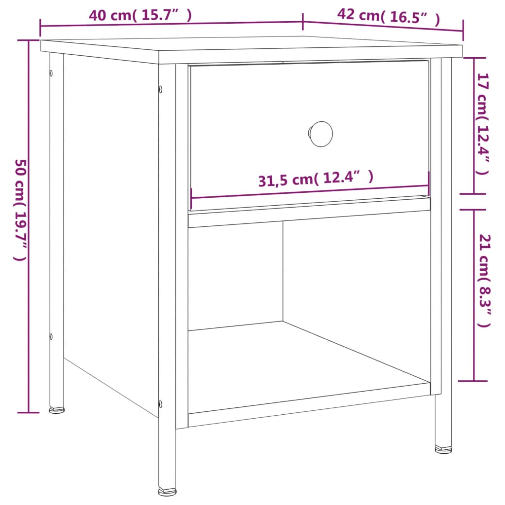 vidaXL Mesas de cabeceira 2pcs derivados madeira carvalho sonoma