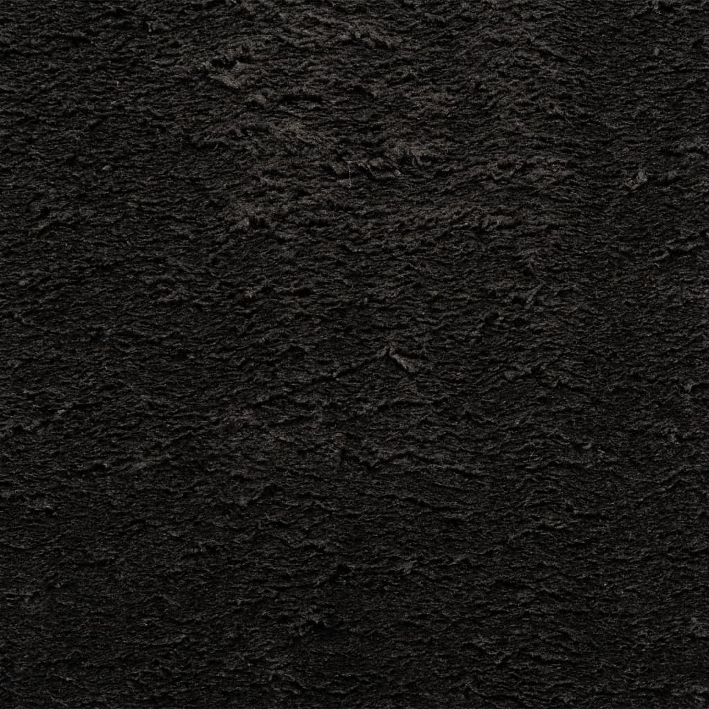 vidaXL Tapete pelo curto macio e lavável HUARTE 120x170 cm preto