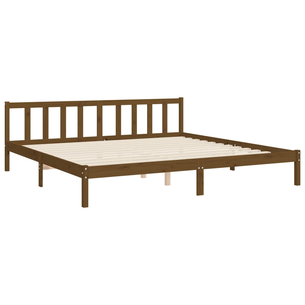 vidaXL Estrutura cama c/ cabeceira 200x200cm maciço castanho-mel