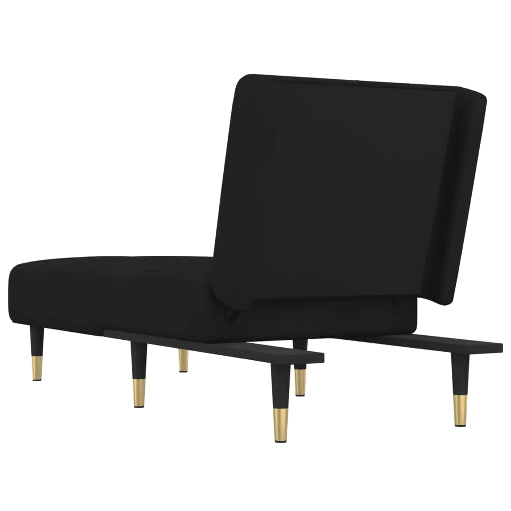 vidaXL Chaise longue veludo preto