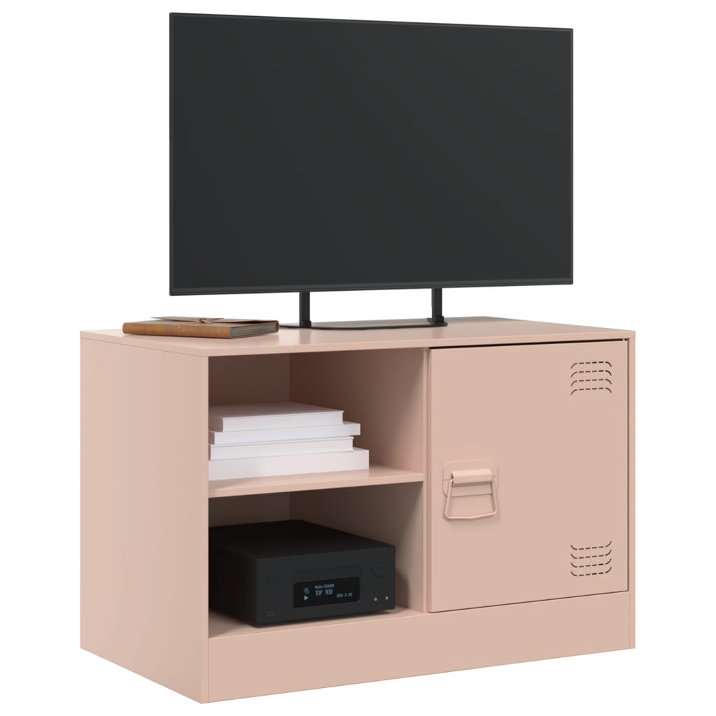 vidaXL Móvel de TV 67x39x44 cm aço rosa