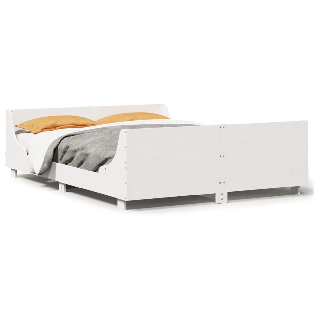 vidaXL Cama sem colchão 120x200 cm madeira de pinho maciça branco