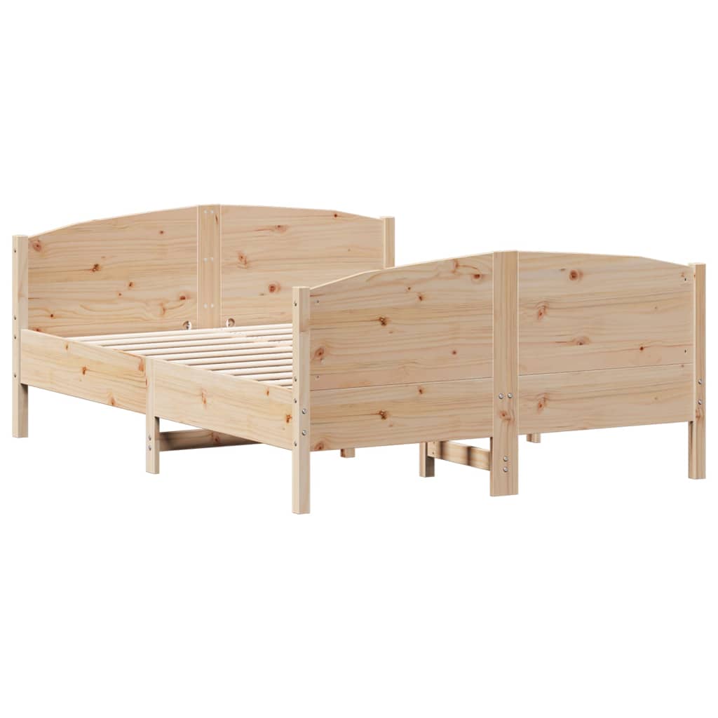 vidaXL Cama sem colchão 140x190 cm madeira de pinho maciça