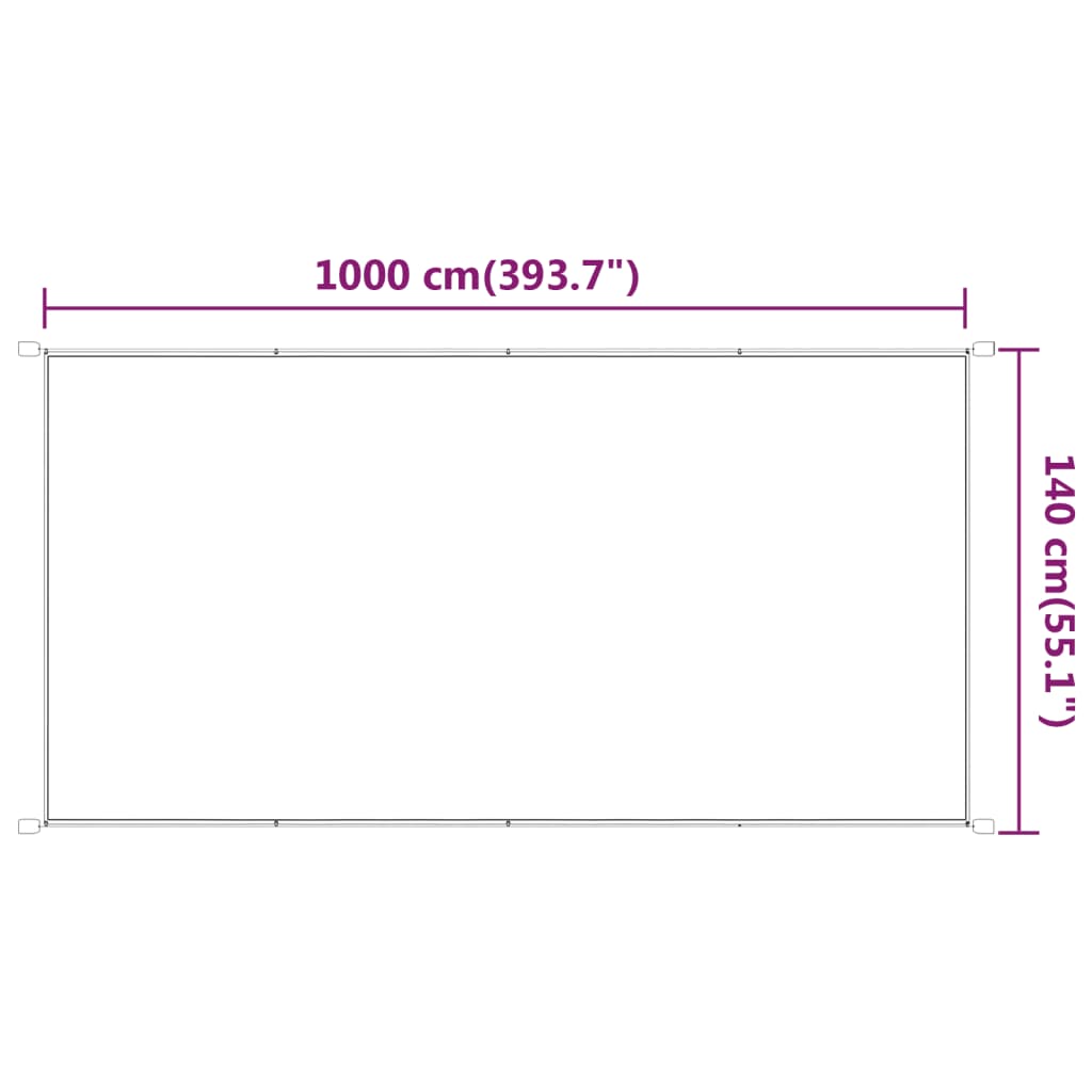 vidaXL Toldo vertical 140x1000 cm tecido oxford bege