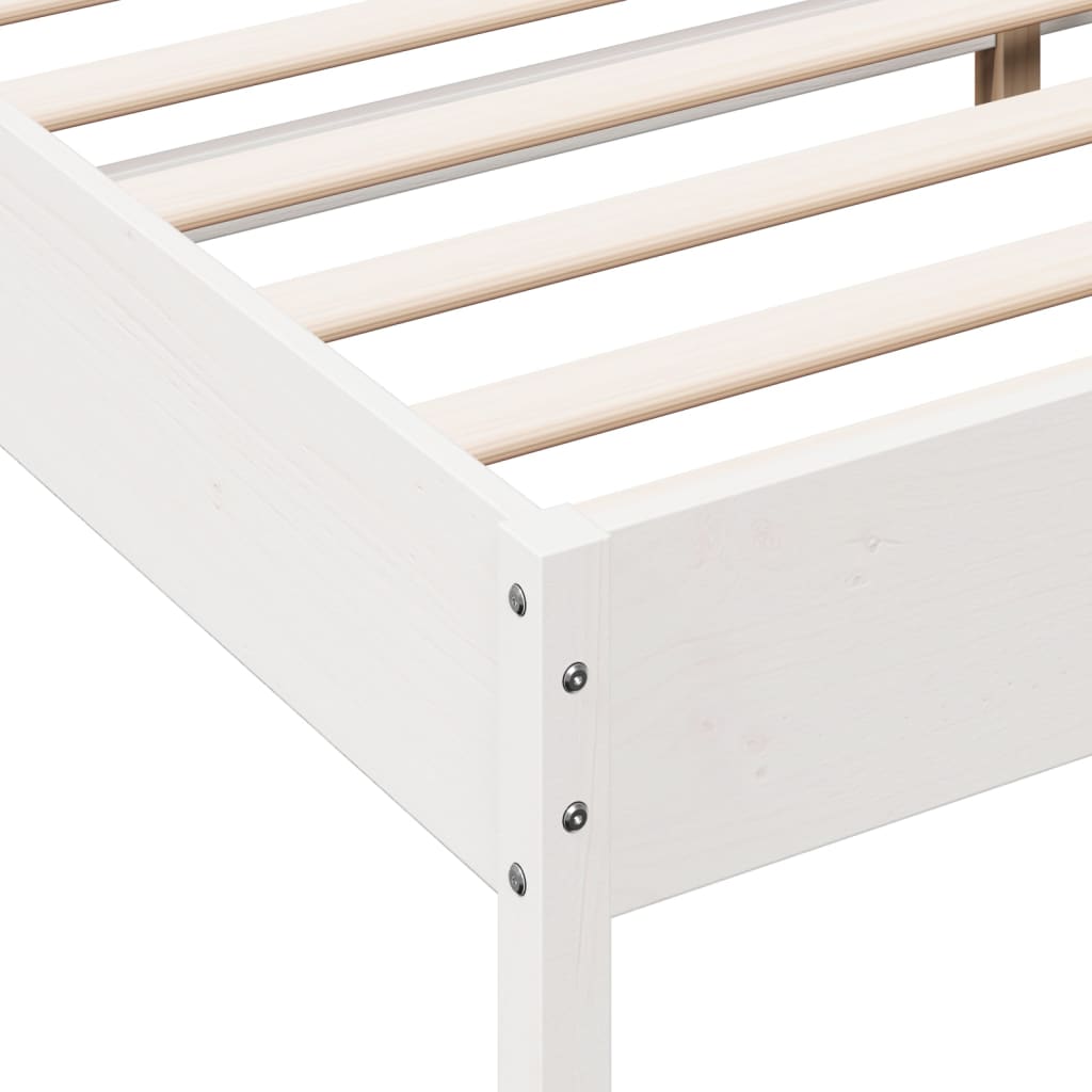 vidaXL Cama sem colchão 120x190 cm madeira de pinho maciça branco