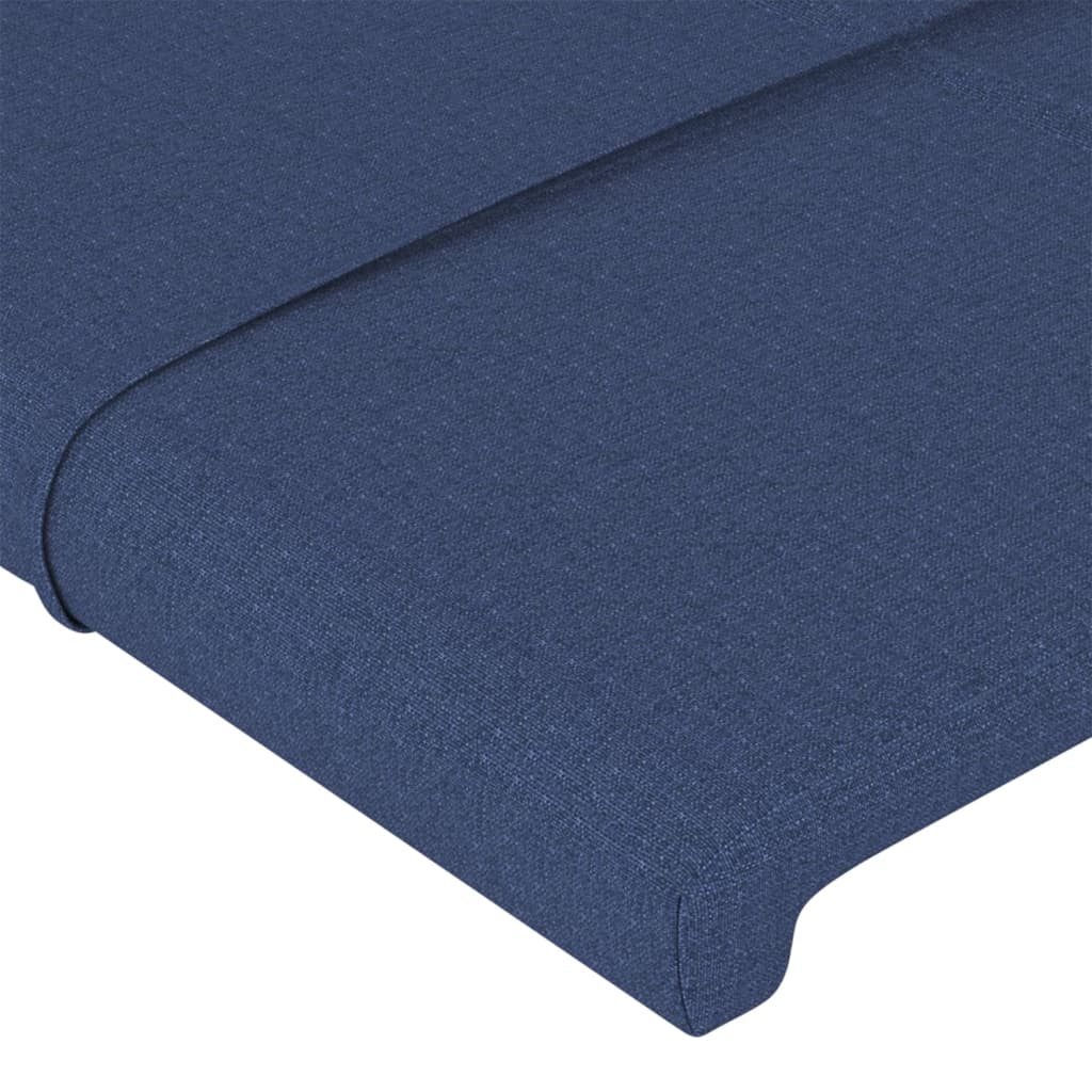 vidaXL Cabeceira de cama c/ abas tecido 83x23x78/88 cm azul