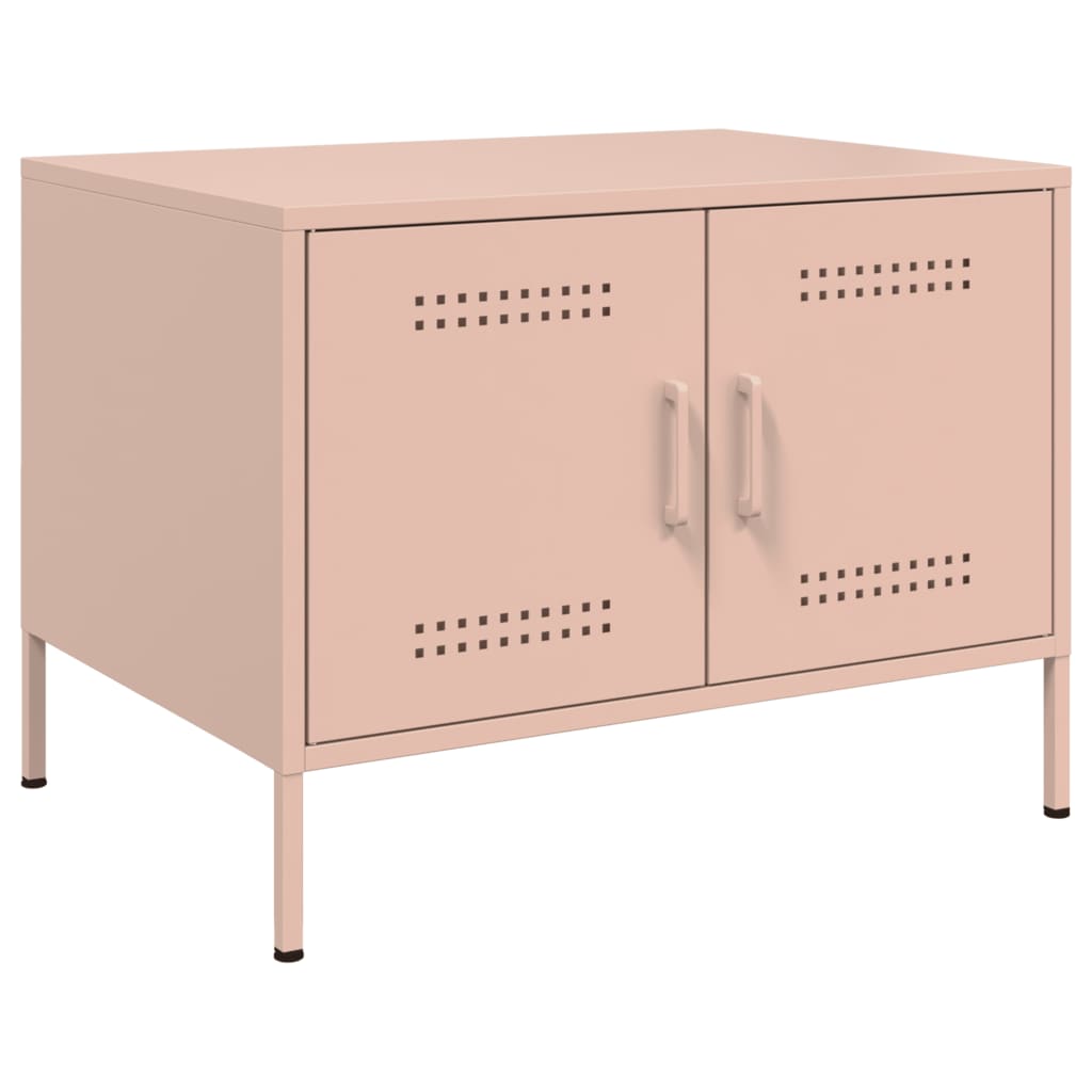 vidaXL Mesa de centro 68x50x50,5 cm aço rosa